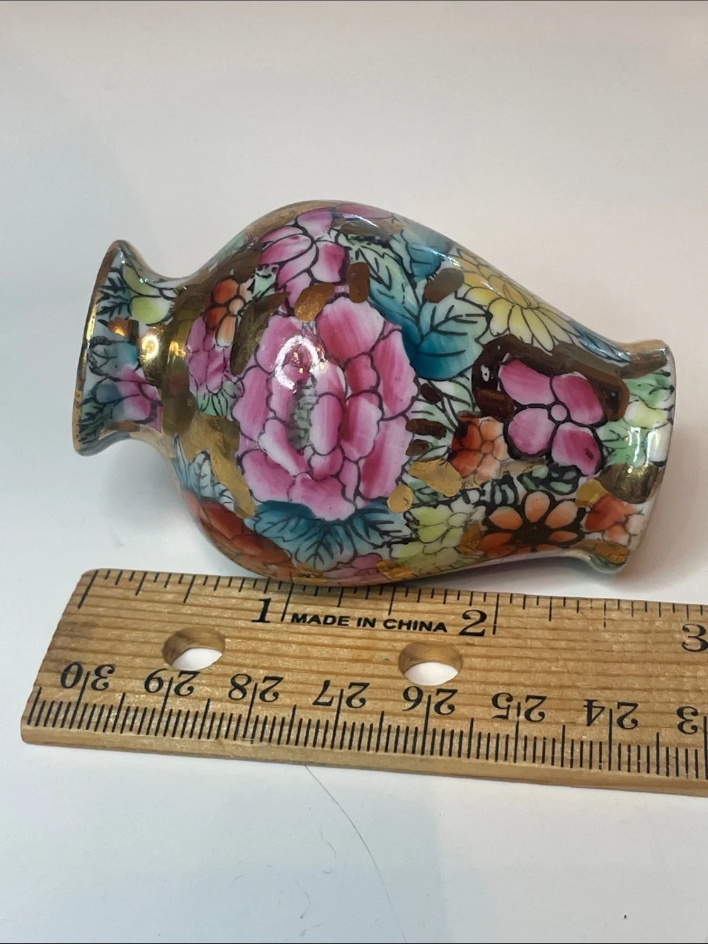 Vintage Miniature Chinese Porcelain Vases 1000 Flowers Design Vases